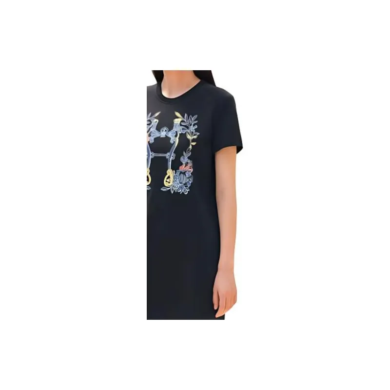 HERMES Short Sleeved Dresses Women's Black-3