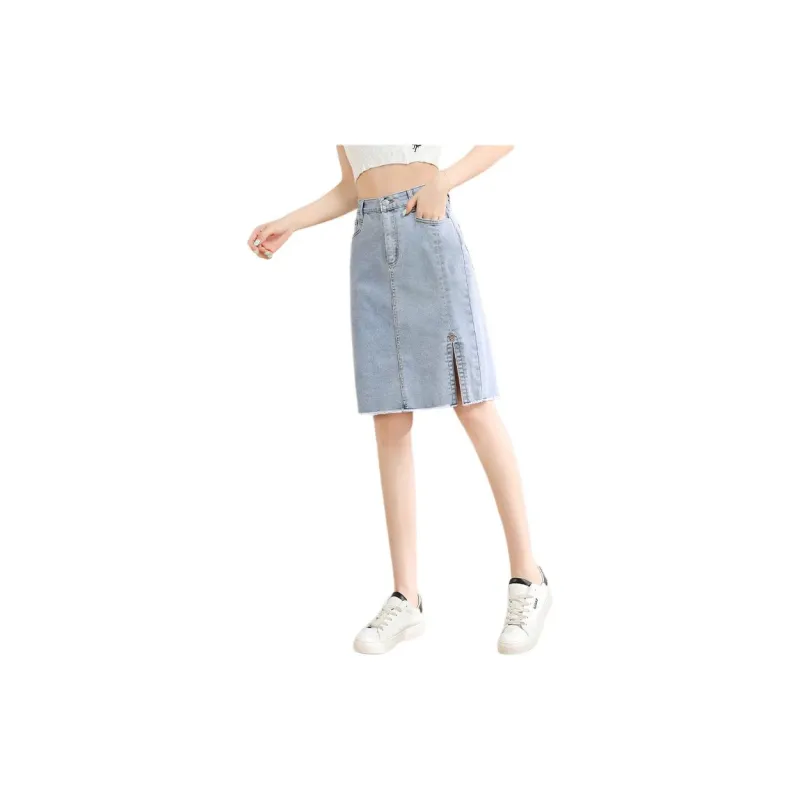 JEANSWEST Denim Short Skirts Women's Light Blue-3