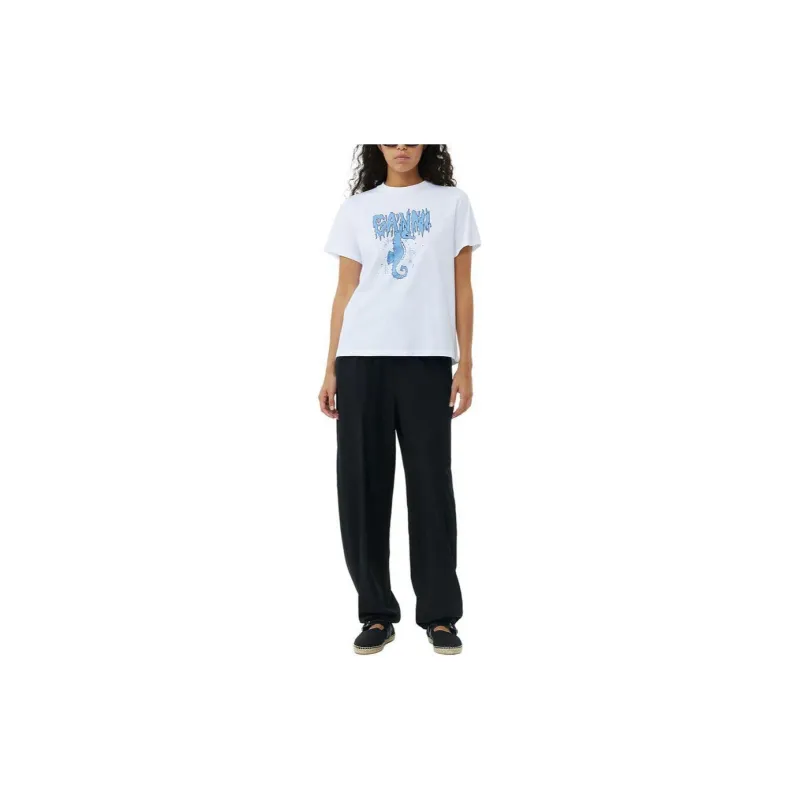 GANNI SS24 T Shirt Women's Bright White-1