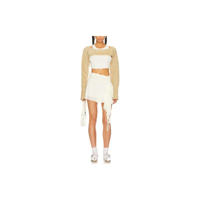 FREE PEOPLE Crop Tops Women's Beige-1