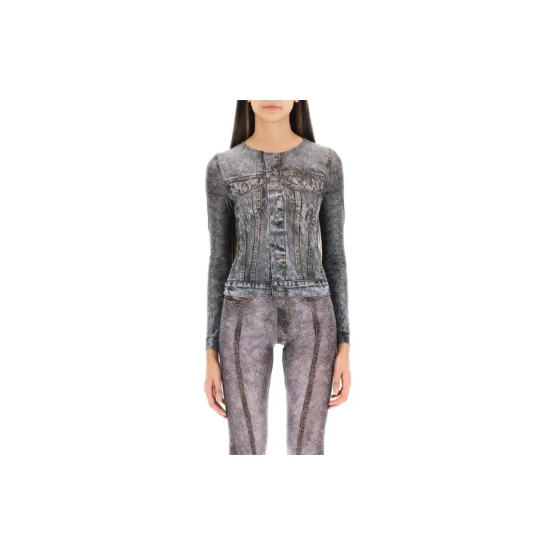 DIESEL Denim Jackets Women's Gray-1