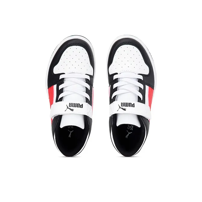 PUMA Rebound Layup Lo Sl Low-Top Kids' Skateboarding Shoes White Black Red Children Aged 3-7 Years Old-2