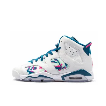 Jordan 6 Retro White Laser Fuchsia Green Abyss GS