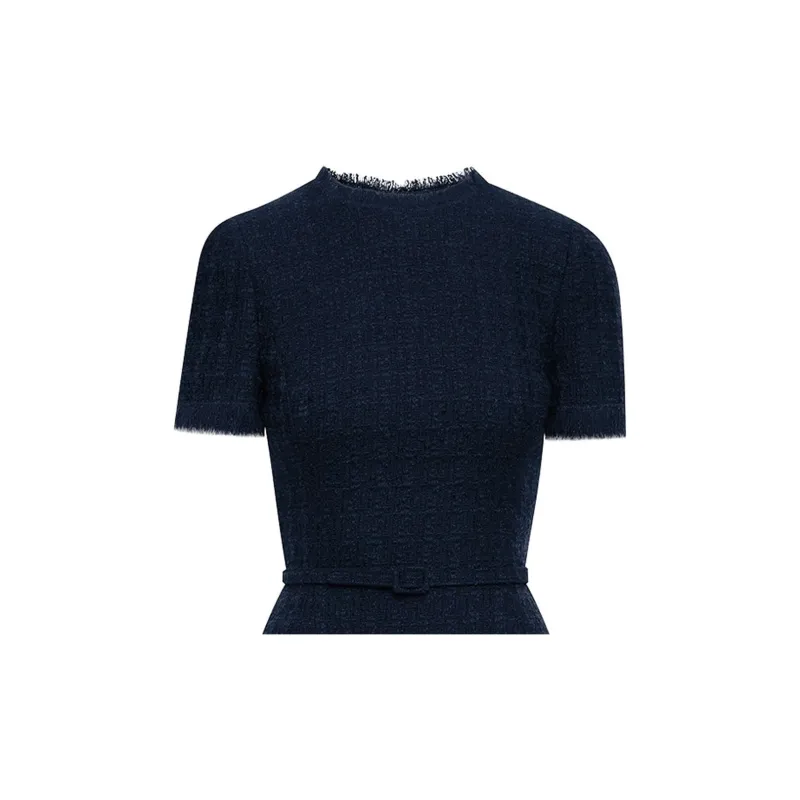 OSCAR DE LA RENTA SS24 Short-Sleeved Dresses Women's Navy-5