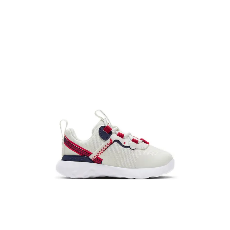 Nike React Element 55 Cushioned Wear-Resistant Lightweight Low-Top Toddler Shoes White Blue Red Infant And Toddler-1