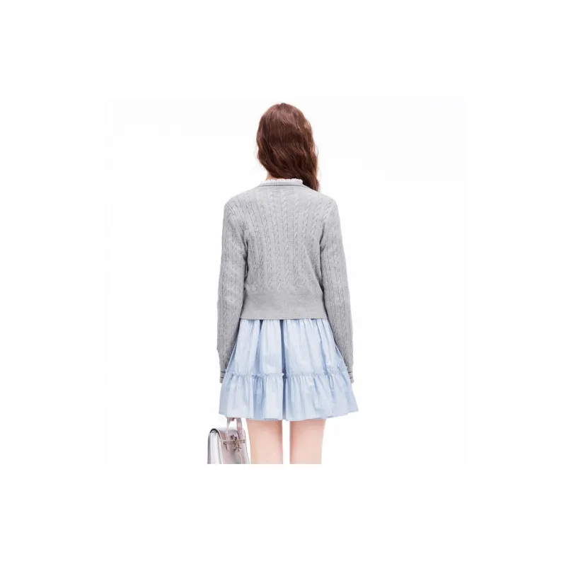 LEDIN Long Sleeved Dress Women's Blue Stripes-2