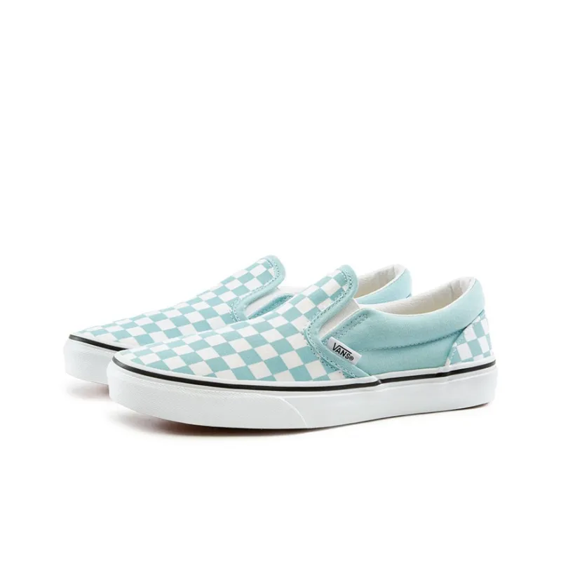 Vans Slip-on Classic Lightweight And Wear-resistant Low-Top Kids' Skateboarding Shoes Blue White Teenagers-2