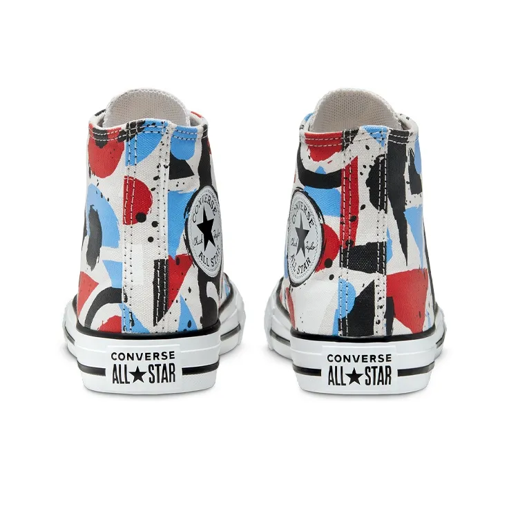 Converse Chuck Taylor All Star Slip Resistant High Top Kids Canvas Shoes Red Blue Graffiti Teenagers-4