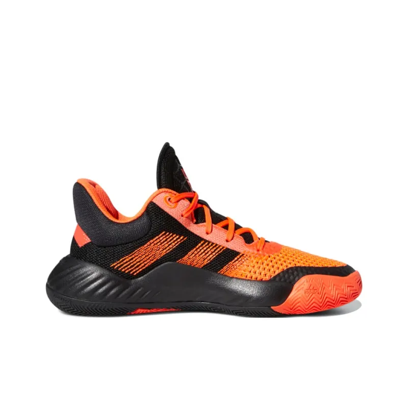 Adidas D.O.N. Issue #1 J Cushioning Wear-Resistant Low-Top Basketball Shoes Black Orange Teenagers-1