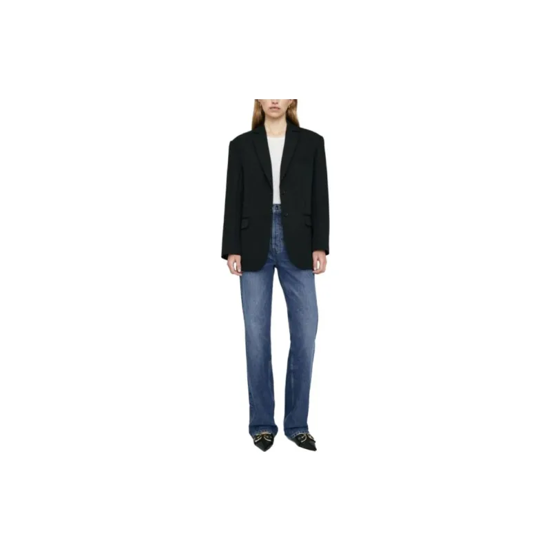 Anine Bing Quinn Single Breasted Oversized Blazer-1