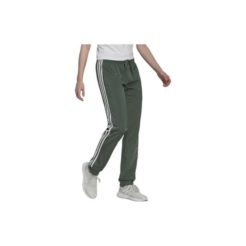 Adidas Essential WARM-UP SLIM TAPERED 3-STRIPES TRACK PANTS Knitted Sports Pants Women's Green-2