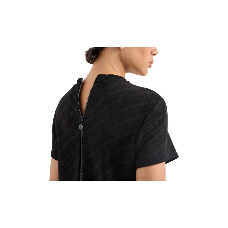 EMPORIO ARMANI EA7 SS24 Short Sleeved Dress Women's Black-4