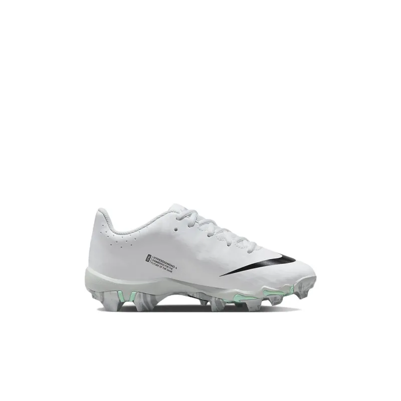 Nike Hyperdiamond 4 Keystone GG Slip Resistant Cushioning Wear Resistant Kids' Training Shoes White Black Kids'-1