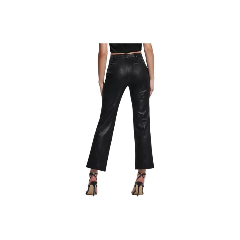 GUESS SS24 Eco Zoe Faux-Suede Straight Pants Casual Pants Women's Black-2