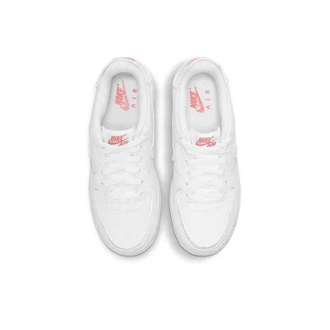 Nike Air Force 1 Slip Resistant Cushioning Abrasion Resistant Low Top Kids' Skateboarding Shoes White Blue Teenagers-3