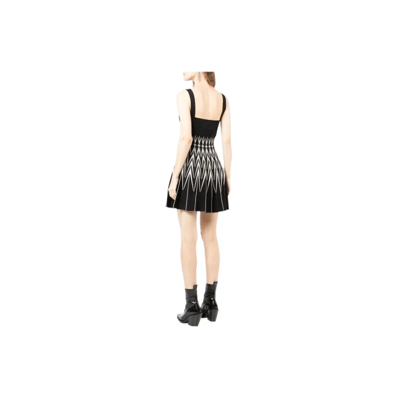 Alexander McQueen V Neck Pleated Mini Dress-2