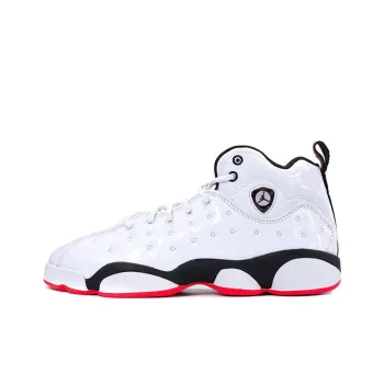 Jordan Jumpman Team II Slip Resistant Cushioning Mid Top Children's Basketball Shoes Black White Teenagers