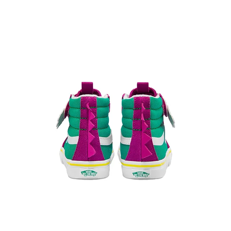 Vans SK8 Anti Slip Wear Resistant High Top Skateboard Shoes Green Red Infant And Toddler-3