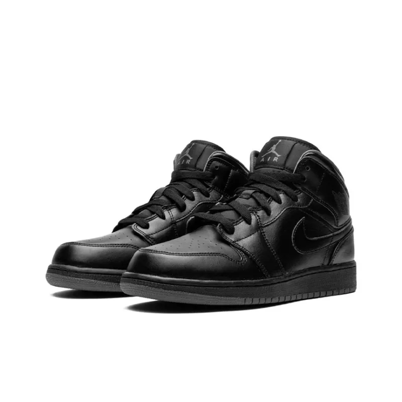 Jordan 1 Retro Mid GS Black Dark Grey-2