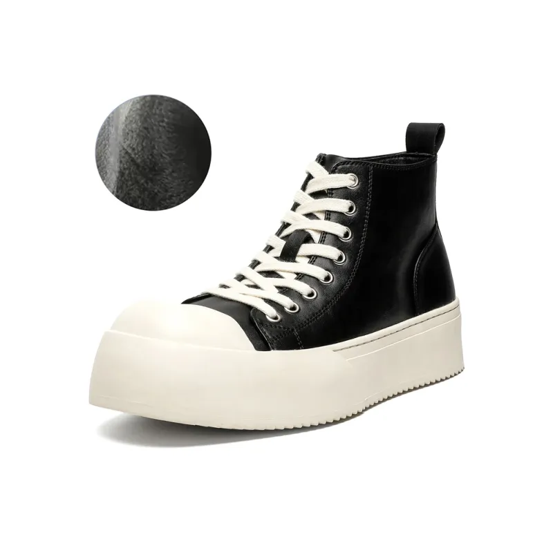 Chi Wolf Abrasion-Resistant Mid-Top Skateboard Shoes Unisex Black-19