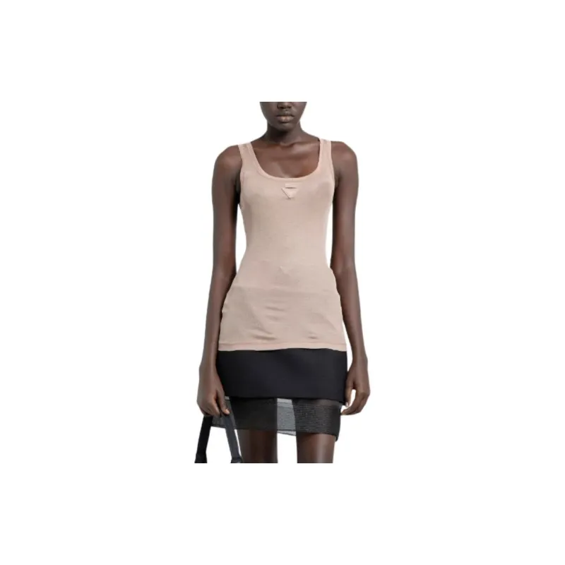 PRADA Logo Detailed Sleeveless Top-3