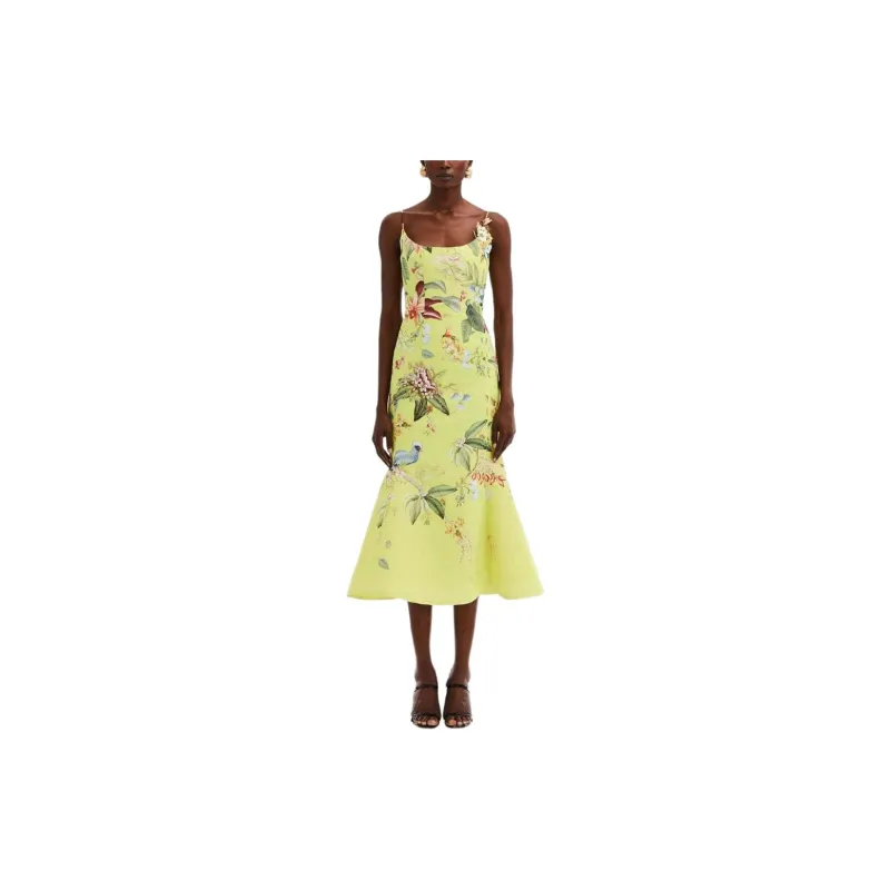 OSCAR DE LA RENTA Degrade Flora & Fauna Midi Dress-1