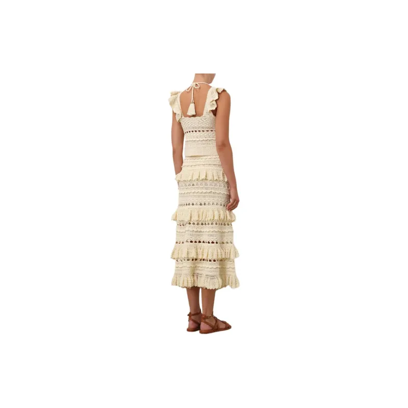 Zimmermann Ruffled Straight Hem Crochet Top-2
