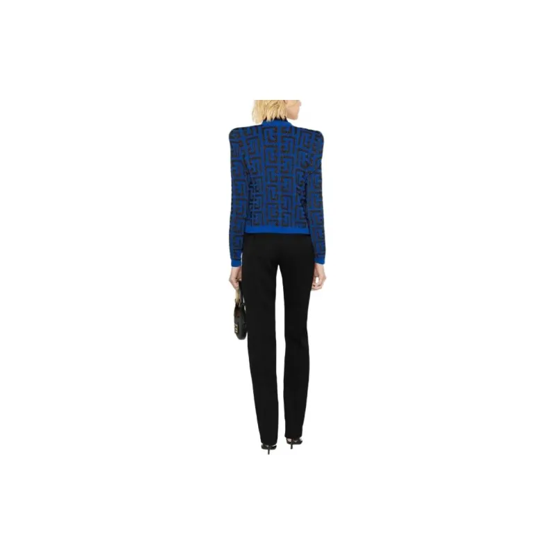 BALMAIN Monogram Jacquard Cropped Jacket-1