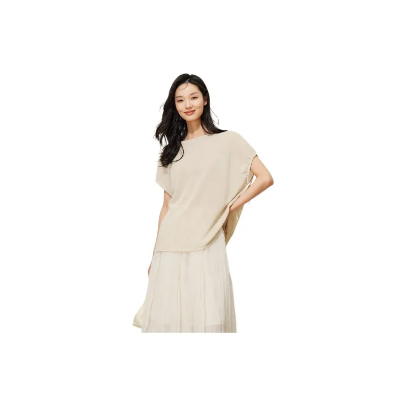 Fragment T Shirts Women's Khaki-3