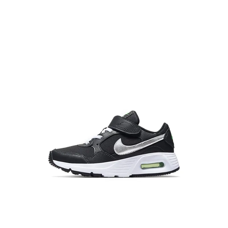 Nike Air Max SC Anti Slip Wear Resistant Low Top Kids Lifestyle Shoes Black White Children Aged 3 7 Years Old-0