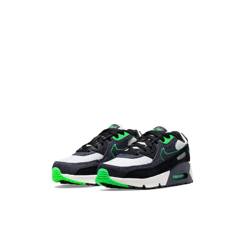 Nike Air Max 90 Leather SE PS 'Black Scream Green'-2