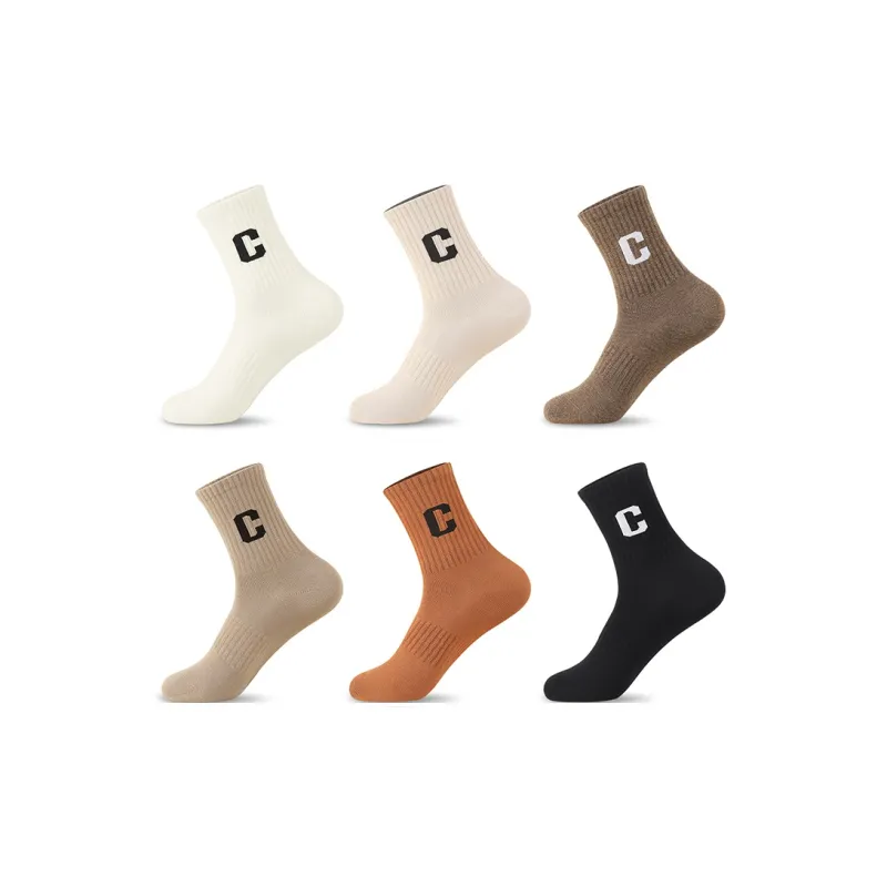 H YXIANG Mid Calf Socks Women's 6 Pack-1