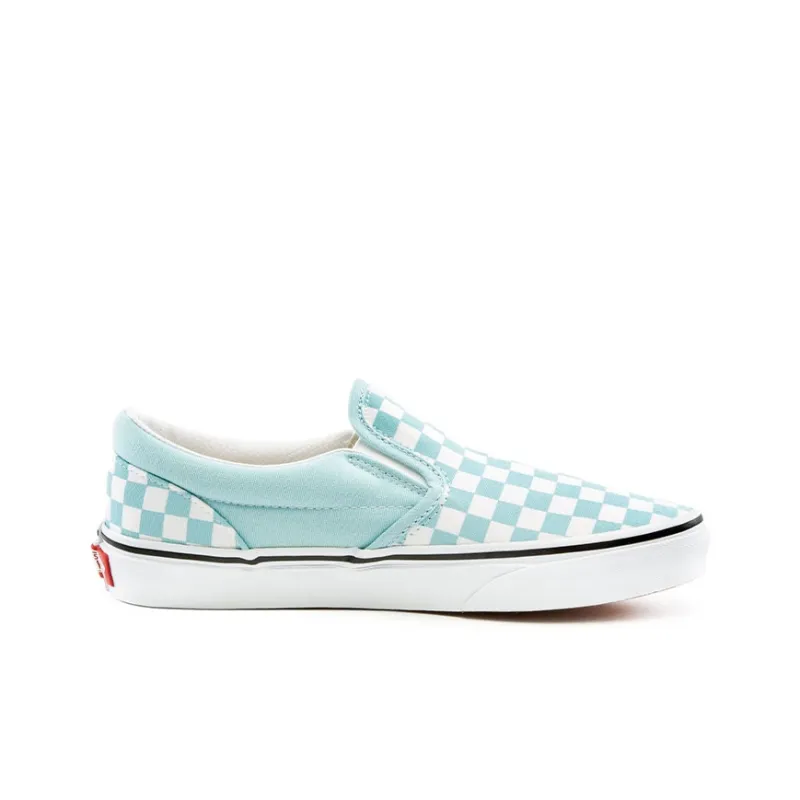 Vans Slip-on Classic Lightweight And Wear-resistant Low-Top Kids' Skateboarding Shoes Blue White Teenagers-1