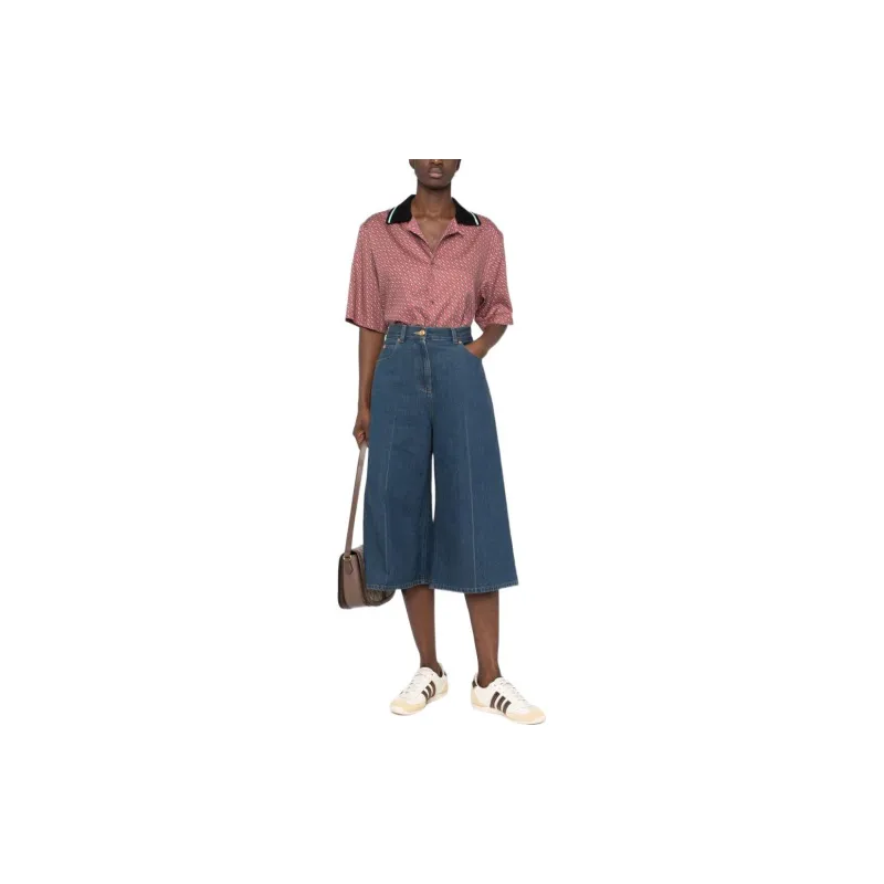 GUCCI Horsebit detail Wide leg Culottes-1