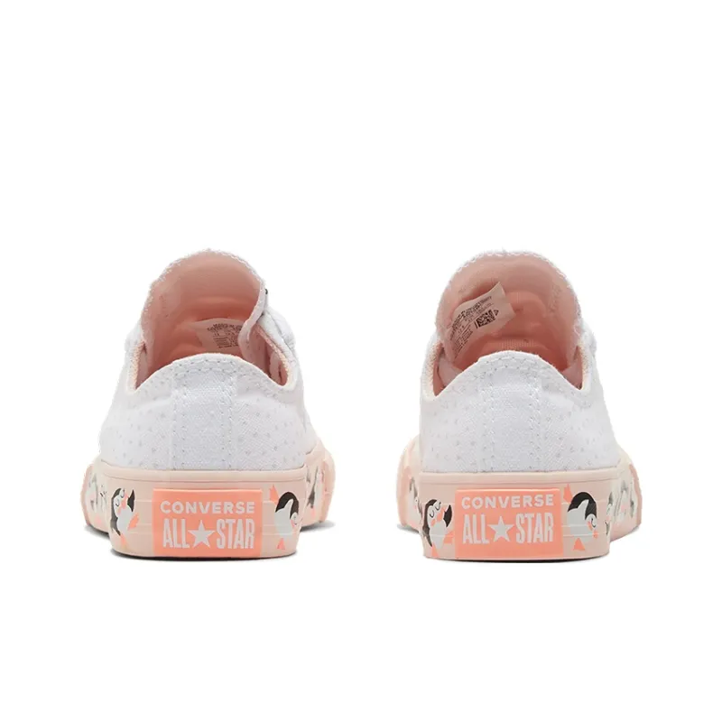 Converse Chuck Taylor All Star Anti Slip Wear Resistant Low Top Kids Canvas Shoes White Pink Teenagers-4