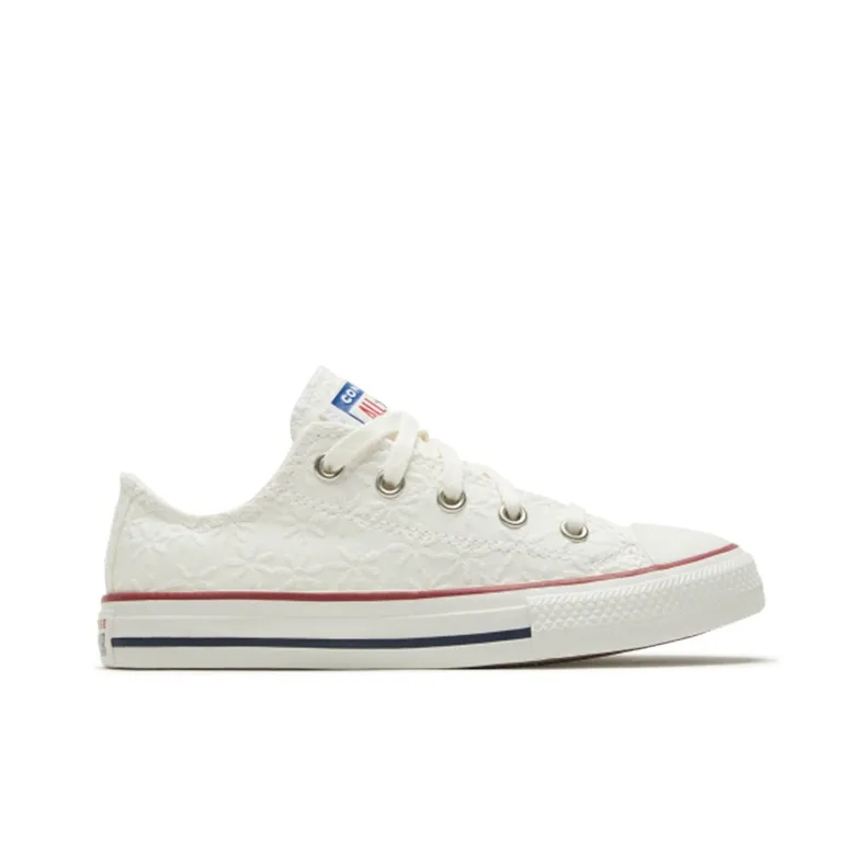 Converse Chuck Taylor All Star Low Top Kids Canvas Shoes White Teenagers-1