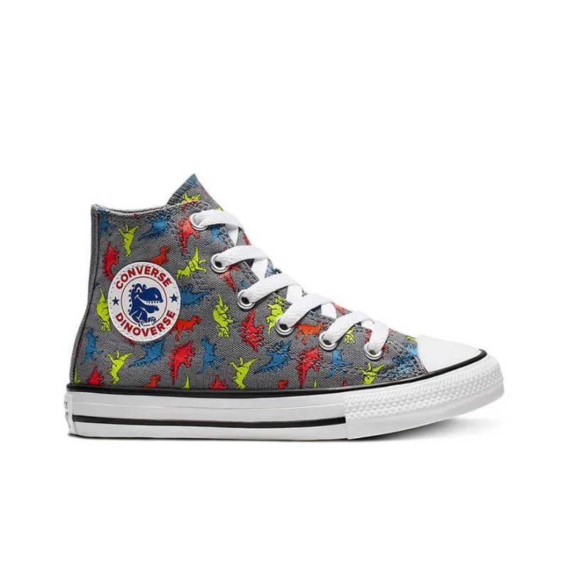 Converse Chuck Taylor All Star High Top Kids Canvas Shoes Cartoon Dinosaurs Teenagers-1