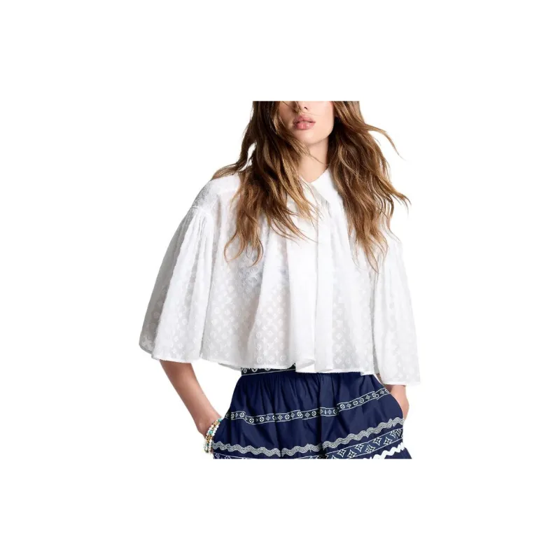 LOUIS VUITTON Monogram Fil Coupé Cape Blouse-1