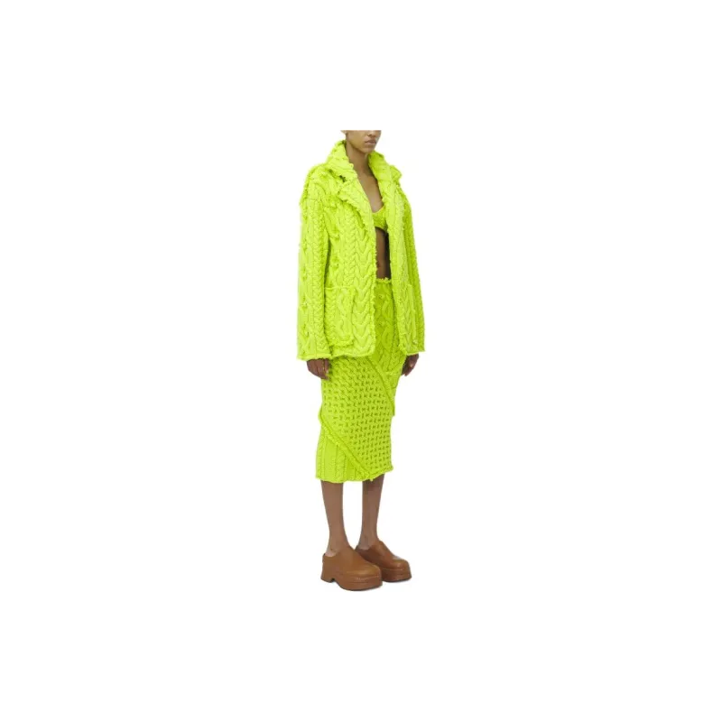 Alexander McQueen FW24 Knitwear Women's Fluorescent Yellow-3
