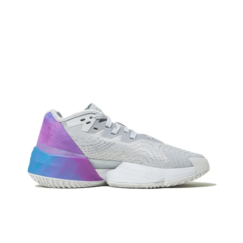 Adidas D.O.N. Issue #4 Mitchell 4 Low Top Children's Basketball Shoes Gray Purple Teenagers-1