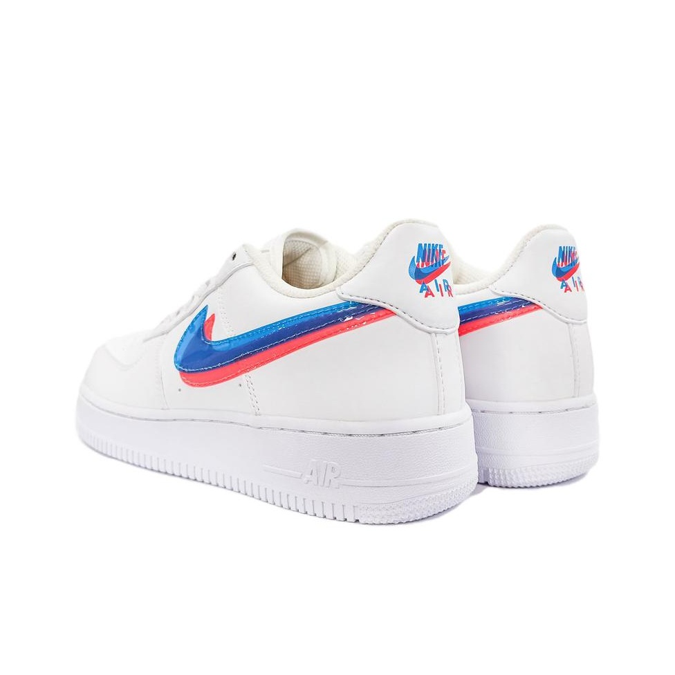 Boys Nike Air Force 1 LV8 Shoe White Blue Hero Crimson Size 04.5