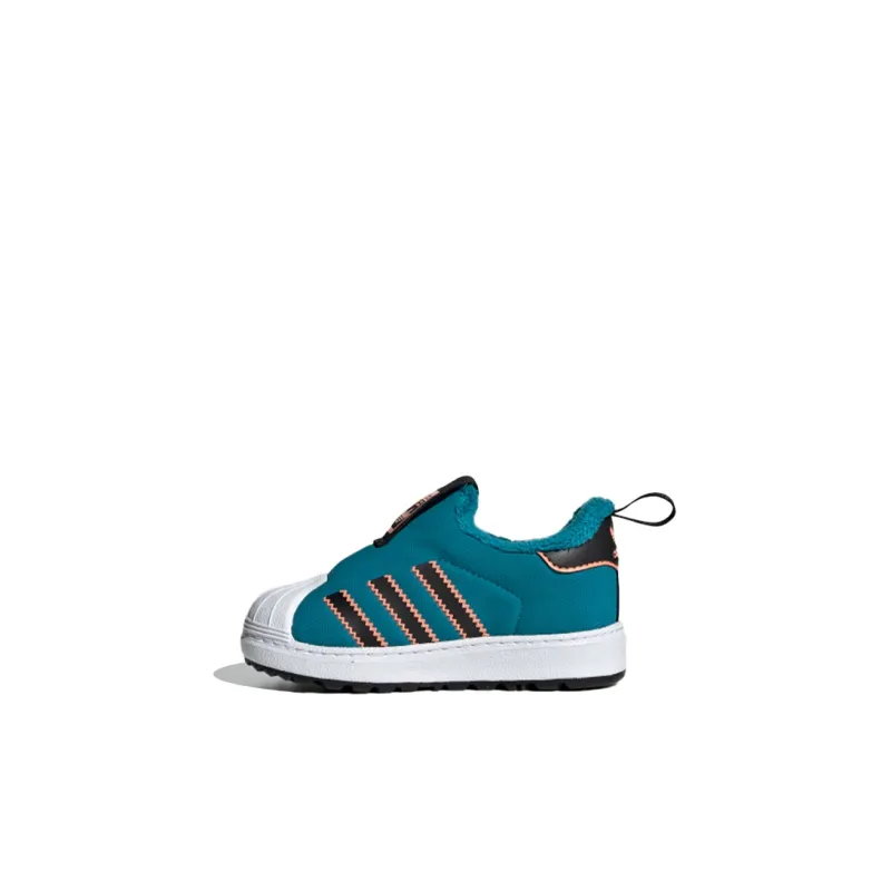 Adidas Originals SUPERSTAR Slip Resistant Thermal Low Top Toddler Shoes Blue Black White Infant And Toddler-0
