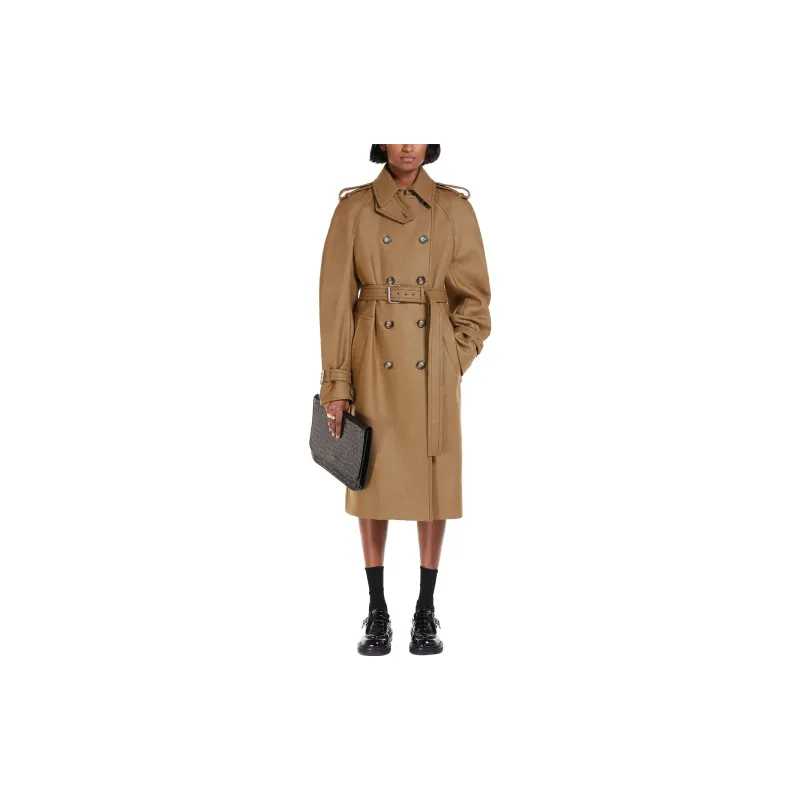 SportMax Double breasted Twill Trench Coat-1