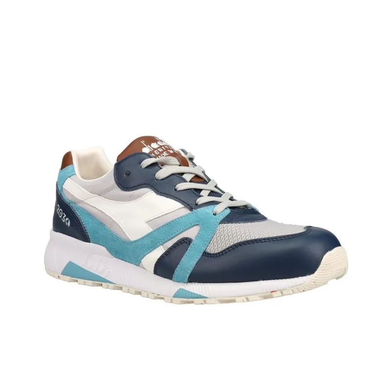 Diadora N9000 Anti-Slip Wear-Resistant Low-Top Casual Shoes Men's Blue White-2