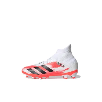 Adidas PREDATOR Series 20.3 MG J Wear-Resistant Mid-Top Soccer Shoes White Red Kids'