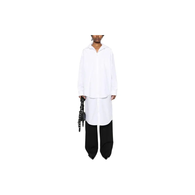 Balenciaga Embroidered logo Layered Shirt Dress-1