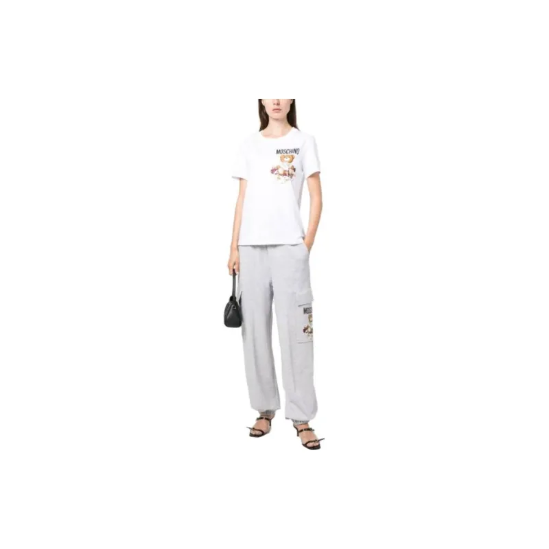 MOSCHINO Knitted Sweatpants Women's Light Gray-1