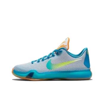 Nike Kobe 10 Kobe 10 High Dive Non slip Lightweight Mid Top Children's Basketball Shoes Gray Blue Teenagers