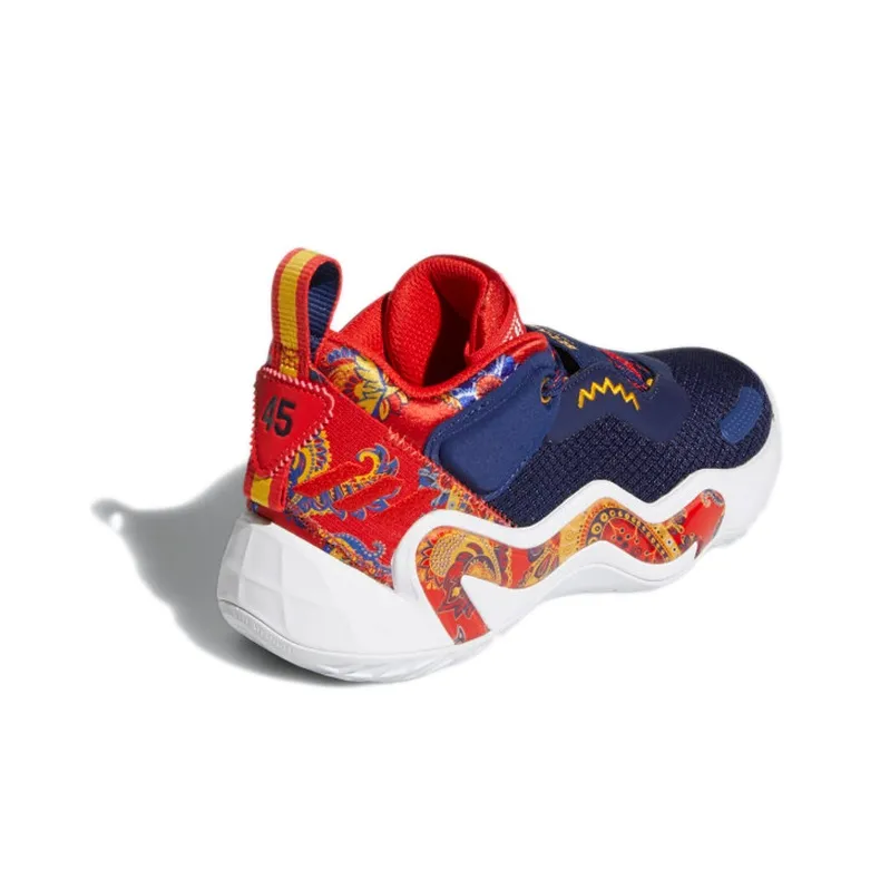 LEGO x Adidas D.O.N. Issue #3 J Anti-Slip Wear-Resistant Mid-Top Children's Basketball Shoes Blue Red Teenagers-3
