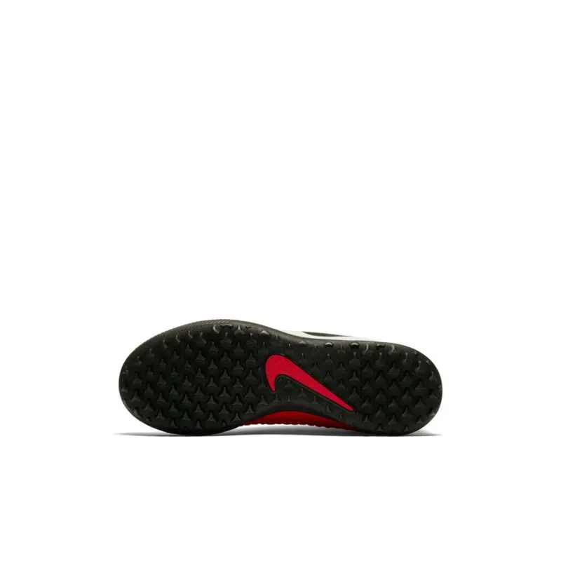 Nike Jr. Phantom Vision Club DF TF Abrasion Resistant Breathable Low Top Kids' Soccer Shoes Gray White Red Kids'-5